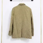 Chaqueta de lana Gucci para hombre con GG en beige oscuro
