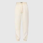 Louis Vuitton Men Monogram Accent Knit Jogging Pants-Milky White 1AGCJE