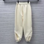 Louis Vuitton Men Monogram Accent Knit Jogging Pants-Milky White 1AGCJE