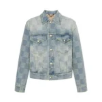Louis Vuitton Dam Damier Washed Denim Jacket-Blå 1AFHUC