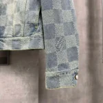 Louis Vuitton Dam Damier Washed Denim Jacket-Blå 1AFHUC