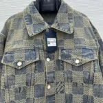 Louis Vuitton Women Damier Washed Denim Jacket-Navy 1AFWW4