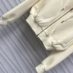 Louis Vuitton Damen Monogramm-Akzent-Strick-Hoodie-Milchweiß 1AGCHQ