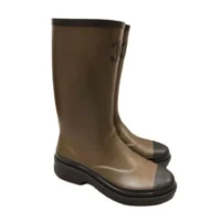 Chanel Women CC Monogram Bicolor Rain Boots Brown Black (1)