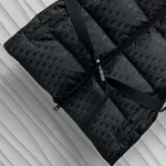 DiorAlps Bältad Pufferväst Svart Quilted Teknisk Taft Jacquard