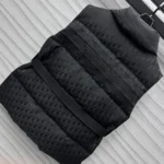 DiorAlps Bältad Pufferväst Svart Quilted Teknisk Taft Jacquard