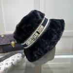 Dior Unisex D-Bobby Cannage Small Brim Bucket Hat Black Shearling - immagine 7