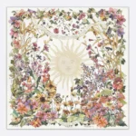Dior Sciarpa quadrata unisex Dior 4 Saisons Été Soleil 90 Twill di seta multicolore ecru