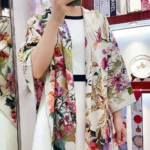 Dior Sciarpa quadrata unisex Dior 4 Saisons Été Soleil 90 Twill di seta multicolore ecru