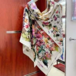 Dior Sciarpa quadrata unisex Dior 4 Saisons Été Soleil 90 Twill di seta multicolore ecru