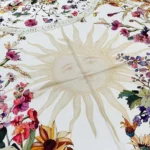 Dior Sciarpa quadrata unisex Dior 4 Saisons Été Soleil 90 Twill di seta multicolore ecru