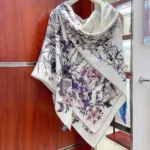 Dior Unisex Dior 4 Saisons Hiver Soleil 90 Square Scarf Ecru Multicolor Silk Twill