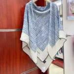 Sciarpa Dior unisex Miss Dior Allover 90 in twill di seta bianco e azzurro pallido