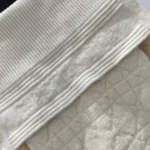 Dior Dam Cannage Kofta Ecru Blandad Ull och Kashmir Texturerad Stickning