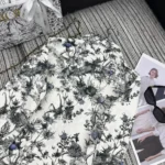 Dior Women Caro Jacket White Cotton Denim with Blue Dior Chardons Motif