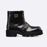 Dior Damen D-Quest Ankle Boot Schwarzes Kalbsleder