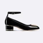 Escarpin Miss Dior pour femme en cuir de veau verni noir
