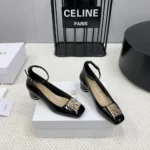 Escarpin Miss Dior pour femme en cuir de veau verni noir