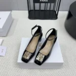Escarpin Miss Dior pour femme en cuir de veau verni noir
