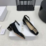 Escarpin Miss Dior pour femme en cuir de veau verni noir