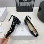Escarpin Miss Dior pour femme en cuir de veau verni noir