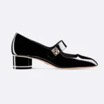 Escarpin Miss Dior pour femme en cuir de veau verni noir KCV268VNI