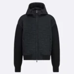 Giacca con cappuccio Dior Oblique da donna in maglia di misto cotone nero
