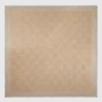 Gucci Unisex GG Lame Jacquard Shawl-Beige 6948393G7209400 (1)