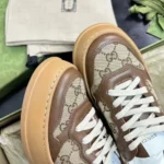 Gucci Unisex GG Trainers with Beige and ebony Orignal GG canvas