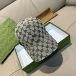 Gucci Unisex Original GG Canvas Baseballmütze mit Web-Navy 6968454HAQQ4068