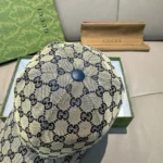 Gucci Unisex Original GG Canvas Baseballmütze mit Web-Navy 6968454HAQQ4068