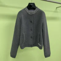 Gucci Women Padded Rib Wool Cardigan 807741XKEFH1189 (1)