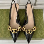 Gucci Women Slingback with Gucci Marina Chain 794372BNC801000