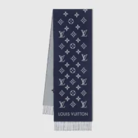 Louis Vuitton Unisex All About Monogram Scarf-Navy M79130 (1)