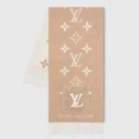 Louis Vuitton Unisex Cold Reykjavik Scarf-Beige M74354 (1)