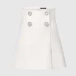 Louis Vuitton Women Jewel Button Mikado Skirt-White 1AGAX7
