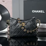 Chanel Women Hobo Handbag Lambskin-Black AS5177