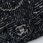 Chanel Women Small Flap Bag Sequins Silver Tone Metal