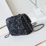 Chanel Women Small Flap Bag Sequins Silver Tone Metal