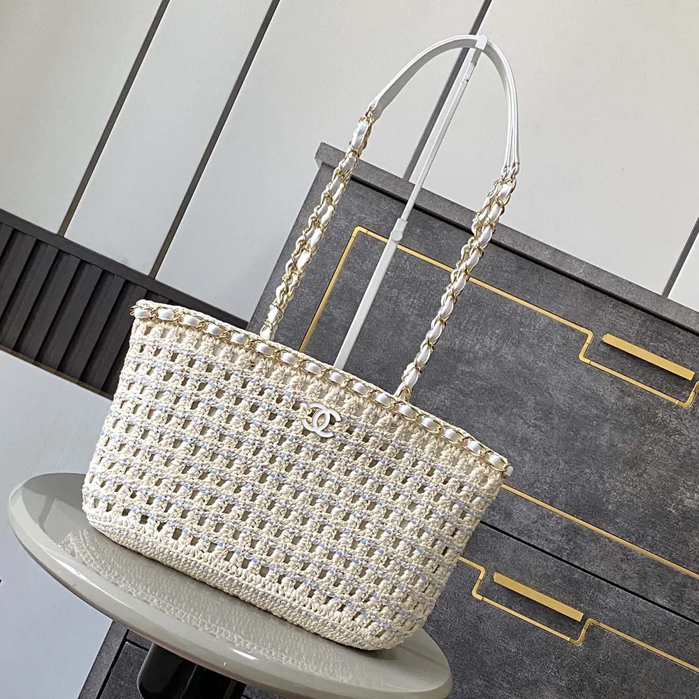Chanel Women Small Tote Shiny Lambskin Gold Tone Metal