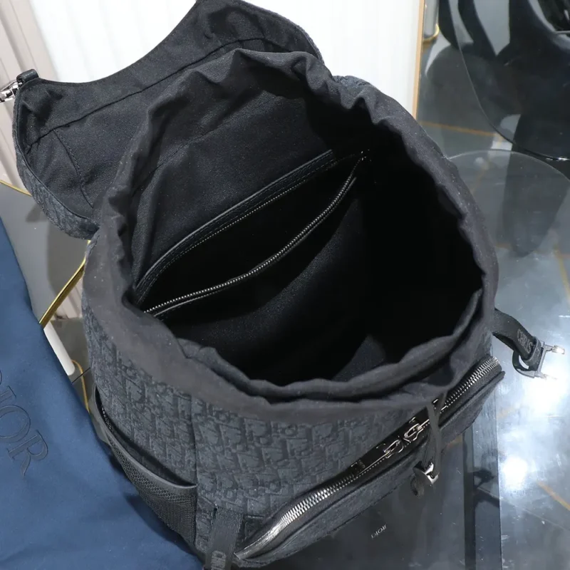 Dior Men Dior 8 Backpack with Flap Black Dior Oblique Jacquard