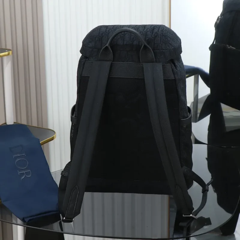 Dior Men Dior 8 Backpack with Flap Black Dior Oblique Jacquard