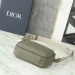 Dior Men Rider 2.0 Zipped Messenger Bag Khaki Dior Gravity Leather and Khaki Grained Calfskin