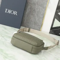 Dior Men Rider 2.0 Zipped Messenger Bag Khaki Dior Gravity Leather and Khaki Grained Calfskin (1)