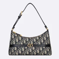 Dior Women 30 Montaigne Cigale Mini Bag Blue Dior Oblique Jacquard (1)