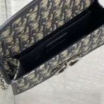 Dior Women 30 Montaigne East-West Bag with Chain Blue Dior Oblique Jacquard and Smooth Calfskin - Image 8