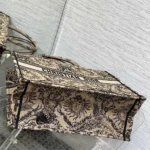 Dior Women Large Dior Book Tote Beige and Black Toile de Jouy Soleil Embroidery