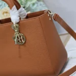 Dior Women Large Lady D-Sire My ABCDior Bag Dark Brandy Taurillon Leather