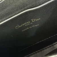 Dior Women Medium 30 Montaigne Avenue Top Handle Bag Black Ribbed Calfskin (1)