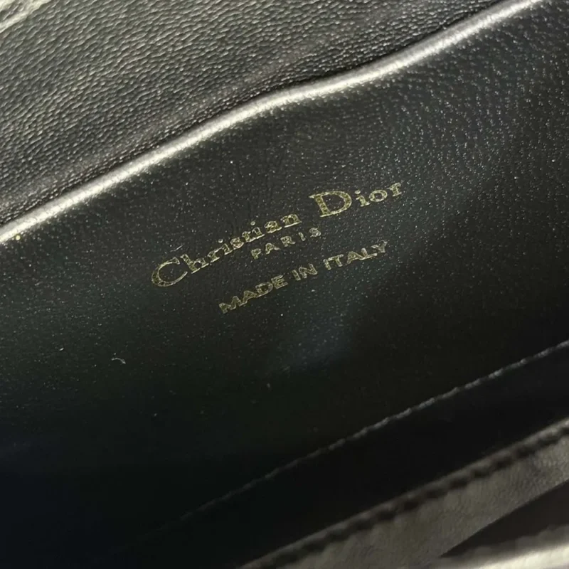 Dior Women Medium 30 Montaigne Avenue Top Handle Bag Black Ribbed Calfskin